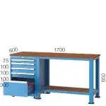 2325 – 4 ÇEKMECELİ, 2 SABİT RAFLI CNC DOLABI VE ÇALIŞMA MASASI