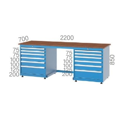 3200– WORKBENCH WITH 12 DRAWERS