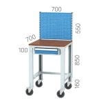 2130 – CNC TOOL CABINET WITH 1 DRAWER, 2 INCLINED CNC HOLDER SHELVES, 2 MOBILE SHELVES WITH CNC HOLDERS, 1 FIXED SHELF
