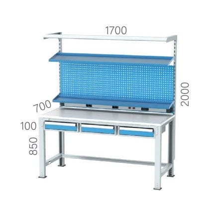 3622 – WORKBENCH WITH 7 DRAWERS AND 2 CUPBOARDS