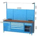 3646 – WORKBENCH WITH 10 DRAWERS AND CUPBOARD