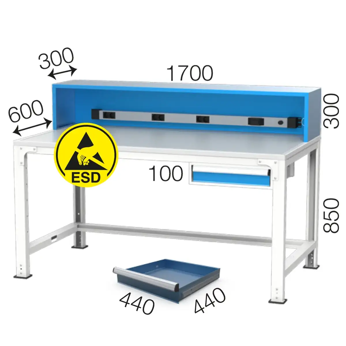 3662 – ESD PLATE FIXED ELECTRONICS WORKBENCH WITH DRAWER 3662 – ESD PLATE FIXED ELECTRONICS WORKBENCH WITH DRAWER