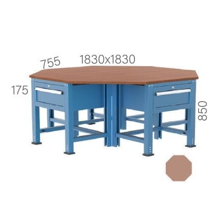 3835 – OCTAGON WORKBENCH WITH 4 DRAWERS