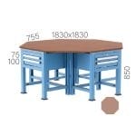 3860- HEXAGONAL WORKBENCH
