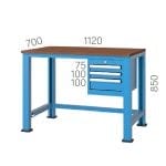 3917 – WORKBENCH WITH 2 DRAWERS , 2 CUPBOARDS, PEGBOARD AND LIGHTING SYSTEM