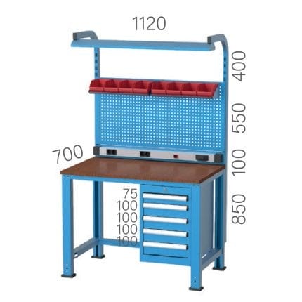 3945 – 5 ÇEKMECELİ ASKI PANOLU, FLORASANLI ELEKTRİKLİ KISA ÇALIŞMA TEZGAHI