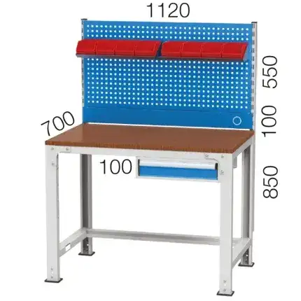 3948 – WORKBENCH WITH DRAWER, PEGBOARD AND LINBIN BOXES