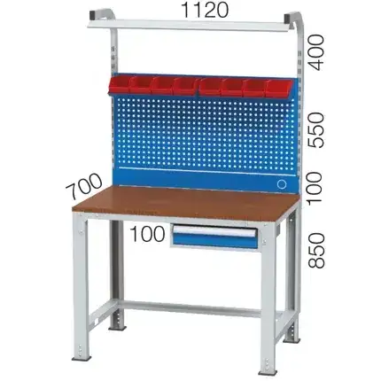 3949 – WORKBENCH WITH DRAWER, PEGBOARD AND LIGHTING SYSTEM