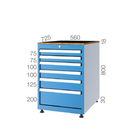 57080 – TOOL CABINET WITH 6 DRAWERS