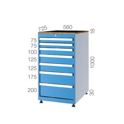 57100 – TOOL CABINET WITH 7 DRAWERS