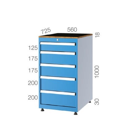 57102 – TOOL CABINET WITH 5 DRAWERS