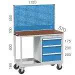 7375 – 1 ÇEKMECELİ, TEKERLEKLİ LAPTOP STANDI