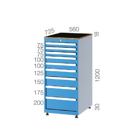 57200 – TOOL CABINET WITH 9 DRAWERS