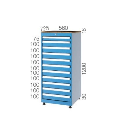 57201 – TOOL CABINET WITH 11 DRAWERS