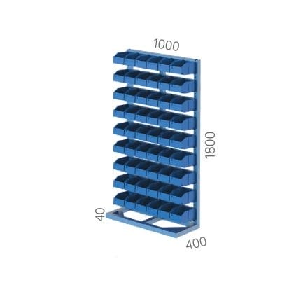 4075 – PLASTIC BIN STAND WITH 54 BOXES