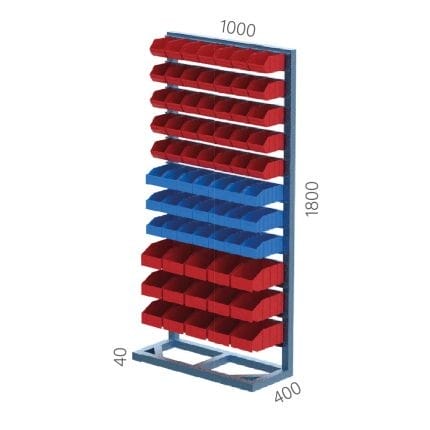 4095 – PLASTIC BIN STAND WITH 71 BOXES