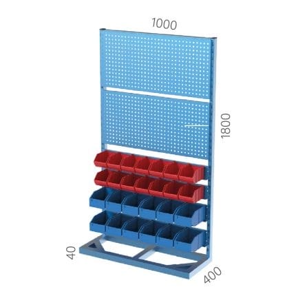 4535 – PLASTIC BIN STAND WITH TOOL PANEL