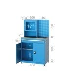7445 – 2 DRAWER, SUPERVISOR CABINET WITH HANGING PANEL COMPUTER WORKSTATION