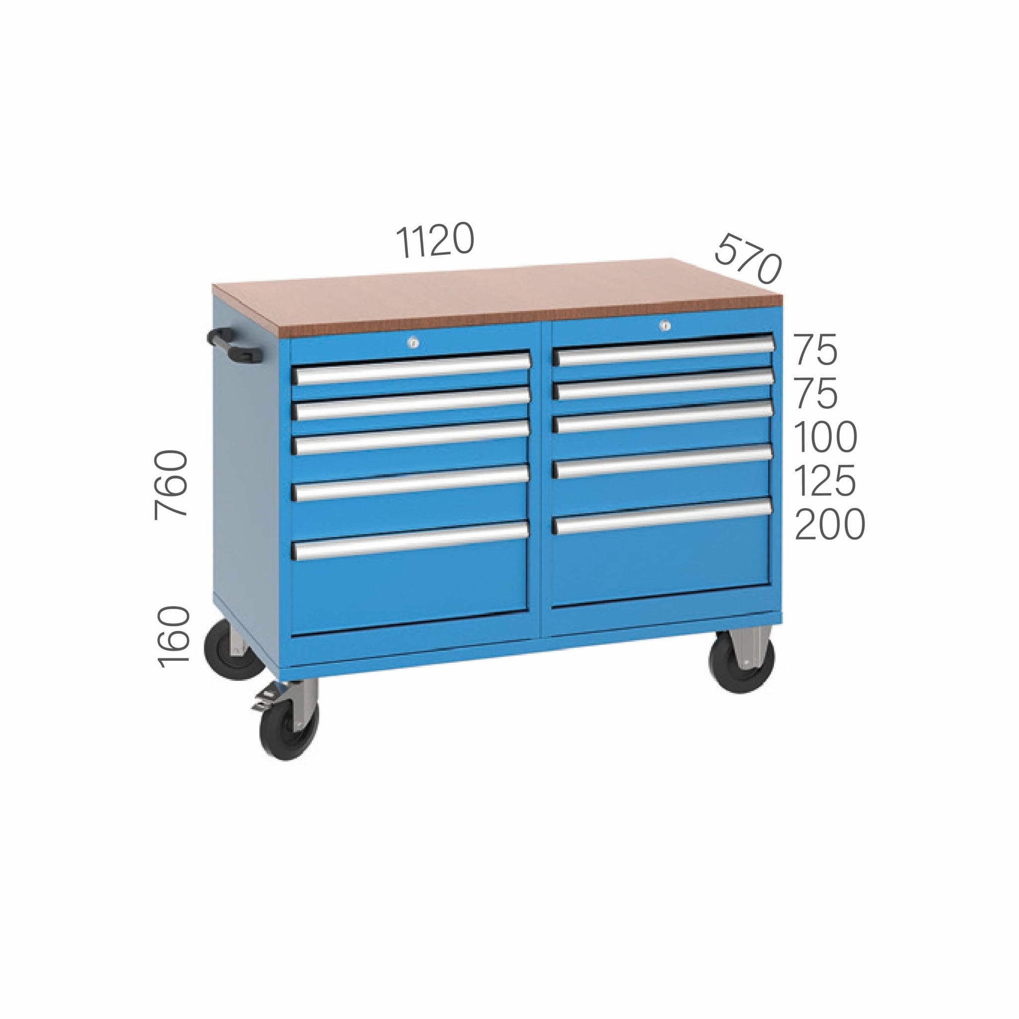 8230 – MOBILE WORKBENCH WITH 10 DRAWERS 8230 – MOBILE WORKBENCH WITH 10 DRAWERS