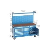 8420 – MOBILE WORKBENCH WITH 11 DRAWERS AND CUPBOARD