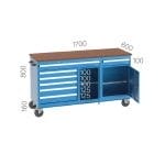 8435 – MOBILE WORKBENCH WITH 17 DRAWERS