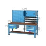 3260 – WORKBENCH WITH 5 DRAWERS, LINBIN BOXES  AND PEGBOARD