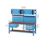 3260 – WORKBENCH WITH 5 DRAWERS, LINBIN BOXES  AND PEGBOARD