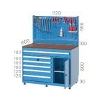 3923- WORKBENCH WITH 6 DRAWERS, CUPBOARD AND LIGHTING SYSTEM