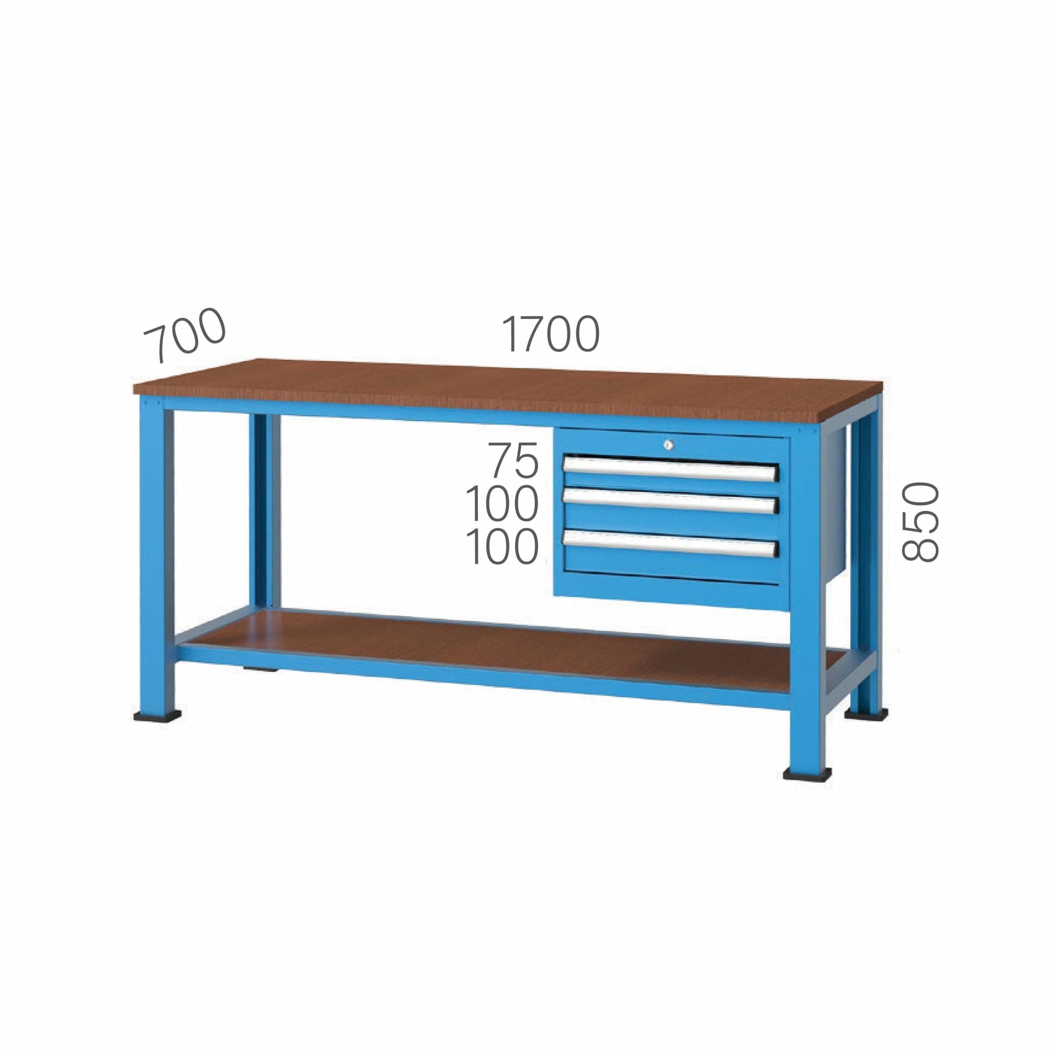 3710 – WORKBENCH WITH 3 DRAWERS AND LOWER SHELF 3710 – WORKBENCH WITH 3 DRAWERS AND LOWER SHELF