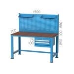 3784– WORKBENCH WITH 3 DRAWER AND PEGBOARD