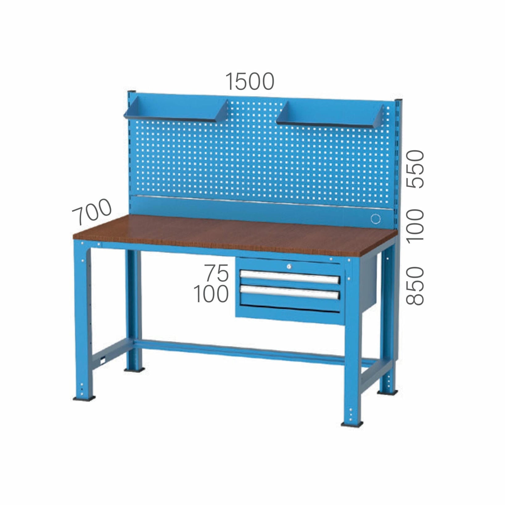 3783– WORKBENCH WITH 2 DRAWER AND PEGBOARD 3783– WORKBENCH WITH 2 DRAWER AND PEGBOARD