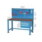 3783– WORKBENCH WITH 2 DRAWER AND PEGBOARD