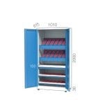 2120 – CNC TOOL CABINET WITH  3 DRAWERS, 2 INCLINED CNC HOLDER SHELVES, 1 FIXED SHELF, PEGBOARD