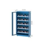 2160 – CNC TOOL STORAGE CABINET WITH 48PCS MORSE HOLDERS 3 DRAWERS 2 SHELVES AND PEGBOARD