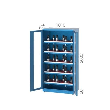 2180 – CNC TOOL STORAGE CABINET WITH 120PCS MORSE HOLDERS AND PLEXIGLASS DOORS