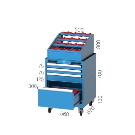 2750 – CNC CART WITH 28 CNC MORSE HOLDER 4 DRAWERS