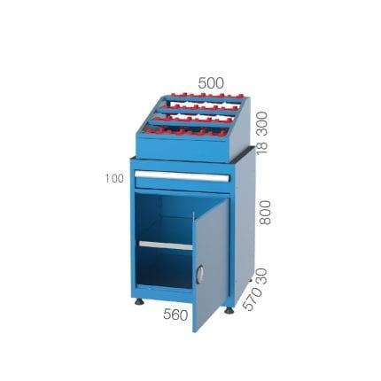 2850 – CNC TOOL CABINET WITH 16 CNC MORSE HOLDERS 1 DRAWER AND 1 CUPBOARD