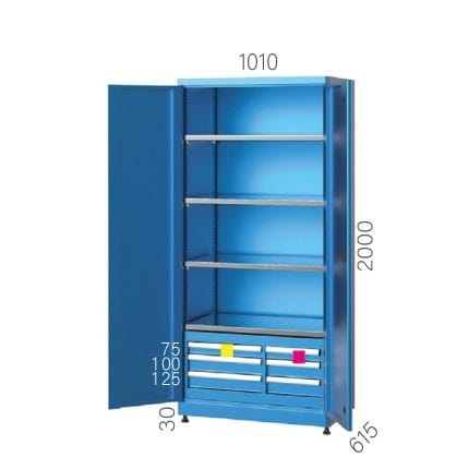 6115 – 6 ÇEKMECELİ, 4 RAFLI KAPILI DOLAP