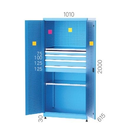 6190 – 4 ÇEKMECELİ VE İÇİ ASKI SACLI MALZEME DOLABI