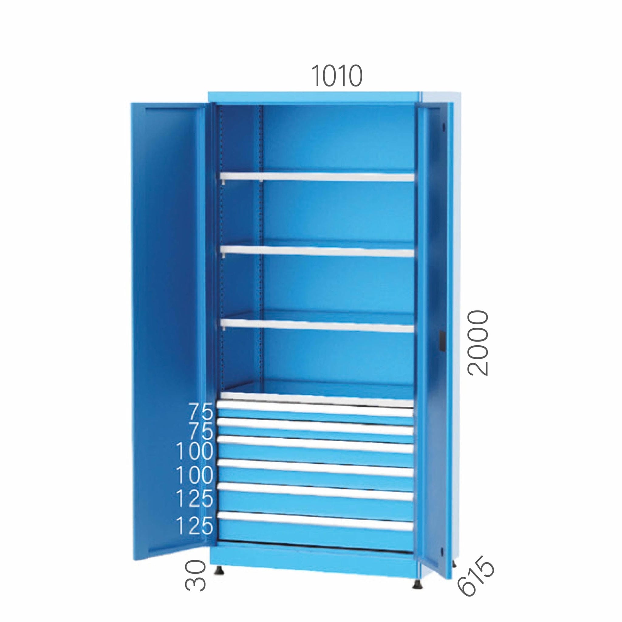 6217- INDUSTRIAL CABINET WITH 6 DRAWERS AND 4 HEIGHT ADJUSTABLE SHELVES 6217- INDUSTRIAL CABINET WITH 6 DRAWERS AND 4 HEIGHT ADJUSTABLE SHELVES