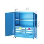 6219 – INDUSTRIAL CABINET WITH 3 DRAWERS AND 2 HEIGHT ADJUSTABLE SHELVES