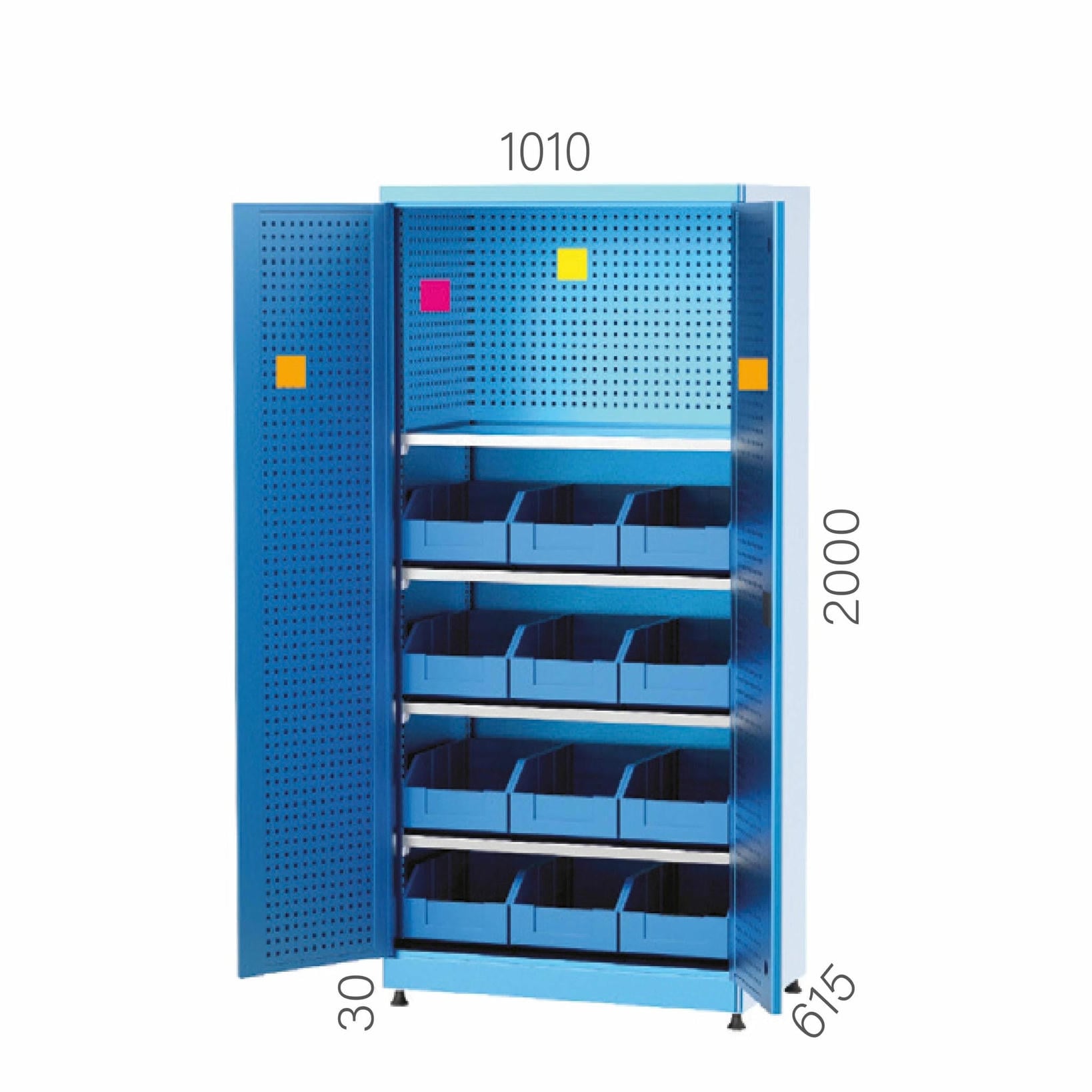 6920 – INDUSTRIAL CABINET WITH PEGBOARD AND 12 PLASTIC BINS 6920 – INDUSTRIAL CABINET WITH PEGBOARD AND 12 PLASTIC BINS