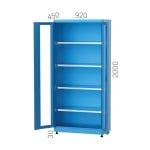 6246 –  SHORT MATERIAL CABINET WITH 2 SHELVES ANG PLEXIGLASS DOORS