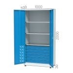 6364– MATERIAL CABINET WITH 4 DRAWERS AND DOORS WITH PEGBOARDS