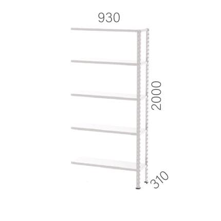 21931-1 – GALVANIZED METAL SHELF EXTENSION UNIT WITH 5 SHELVES (930X310X2000MMH)
