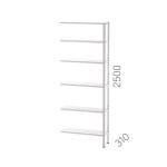 21959-1 – GALVANIZED METAL SHELF EXTENSION UNIT WITH 5 SHELVES (930X590X2000MMH)