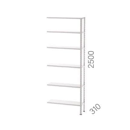 26931-1 – GALVANIZED METAL SHELF EXTENSION UNIT WITH 6 SHELVES (930X310X2500MMH)
