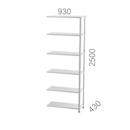 26943-1 – GALVANIZED METAL SHELF EXTENSION UNIT WITH 6 SHELVES (930X430X2500MMH)