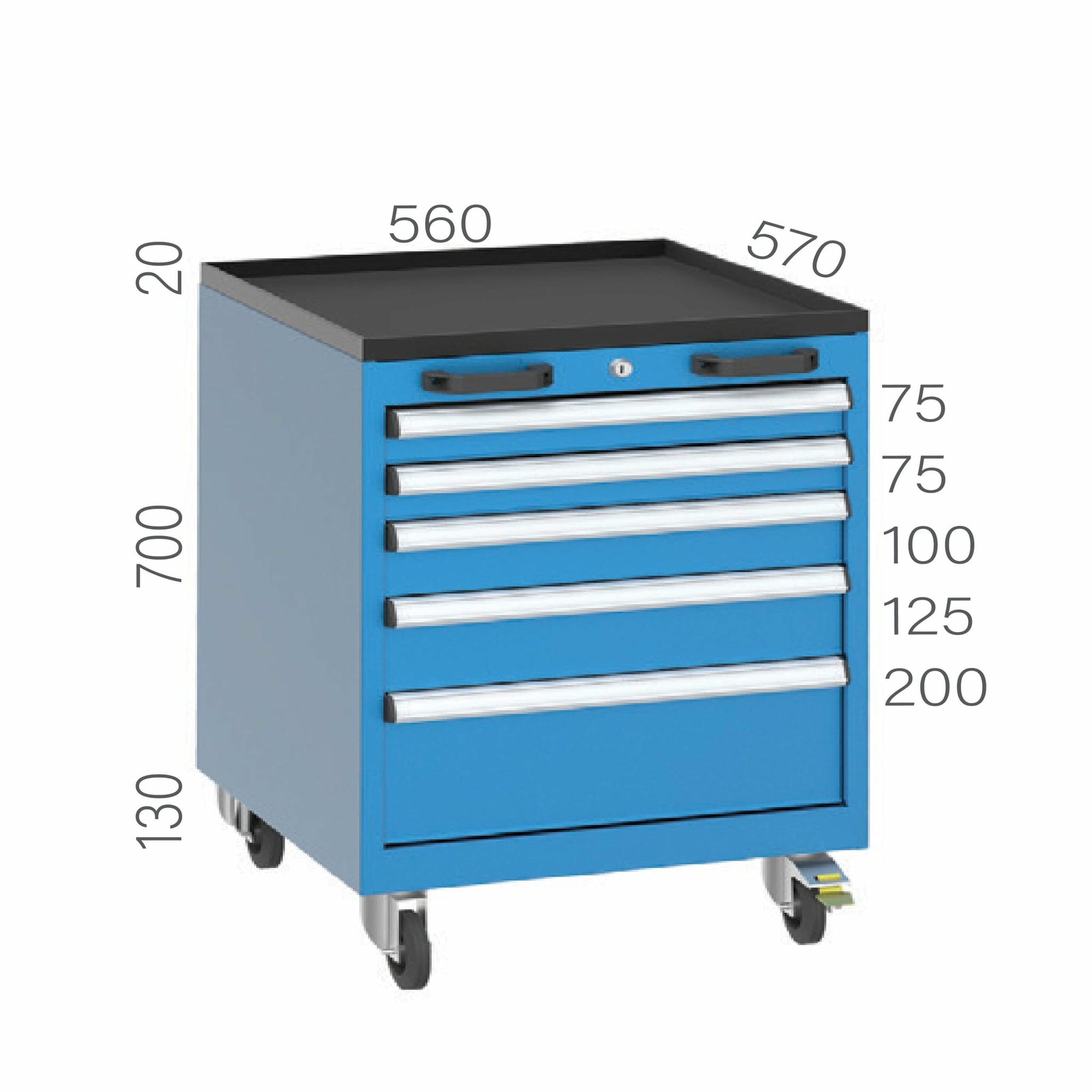 5070 – TOOL TROLLEY WITH 5 DRAWERS 5070 – TOOL TROLLEY WITH 5 DRAWERS