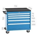 8506 – INDUSTRIAL TYPE TOOL CART 6 DRAWERS (710X570X850mm)